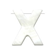 Perle lettre alphabet en nacre 10x9 mm - X x1|raw }}