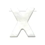 Perle lettre alphabet en nacre 10x9 mm - X x1