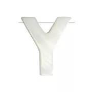Perle lettre alphabet en nacre 10x8 mm - Y x1