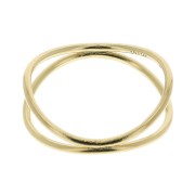 Bague double anneau croisé - Taille 48 - en Gold filled (or laminé)   x1|raw }}