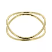 Bague double anneau croisé - Taille 50 - en Gold filled (or laminé)   x1