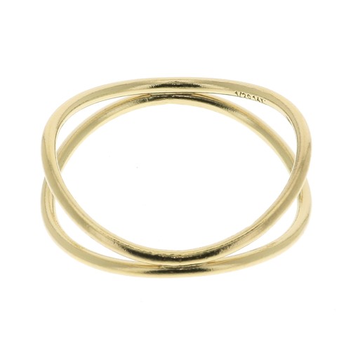 Bague double anneau croisé - Taille 50 - en Gold filled (or laminé)   x1