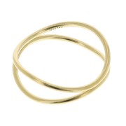 Bague double anneau croisé - Taille 50 - en Gold filled (or laminé)   x1