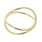 Bague double anneau croisé - Taille 50 - en Gold filled (or laminé)   x1