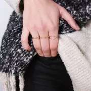 Bague double anneau croisé - Taille 50 - en Gold filled (or laminé)   x1