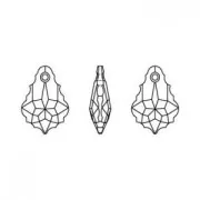 Goutte Baroque PureCrystal 6090 16x11 mm Jet x1