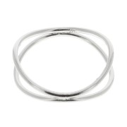 Bague double anneau croisé - Taille 53 - en Argent 925 x1|raw }}