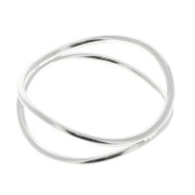 Bague double anneau croisé - Taille 53 - en Argent 925 x1