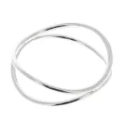 Bague double anneau croisé - Taille 53 - en Argent 925 x1