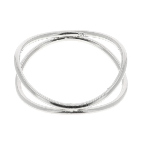 Bague double anneau croisé - Taille 55 - en Argent 925 x1