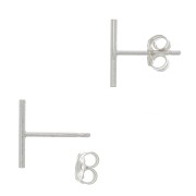 Puces d'oreilles barre fine 10 mm en Argent 925 x2|raw }}
