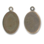 Serti pendentif pour cabochon fond plat 25x18 mm bronze