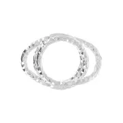 Intercalaire serti diamanté 11x8mm pour cabochon 6 mm - Argent 925 x1
