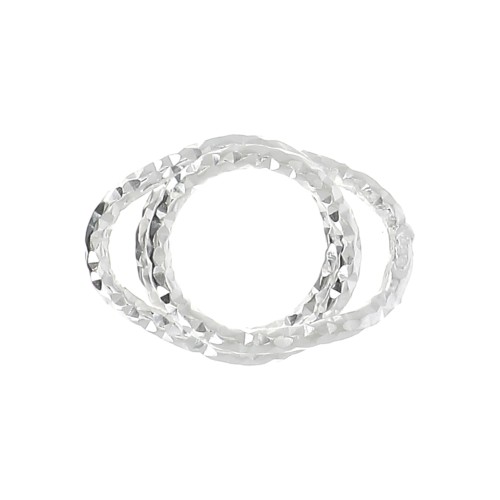 Intercalaire serti diamanté 11x8mm pour cabochon 6 mm - Argent 925 x1