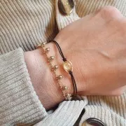 Intercalaire serti diamanté 14x10 mm cabochon 8 mm - Argent 925 x1