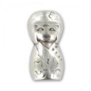Poupée kokeshi 21 mm Placage Argent fin vieilli x1|raw }}