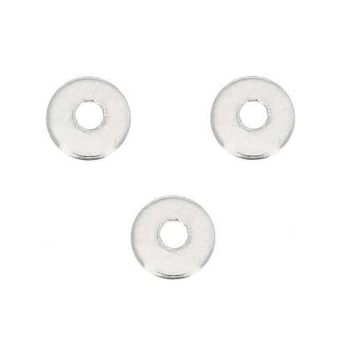 Perles rondelles Heishi - disques plats percés - 4 mm en Argent 925 x6