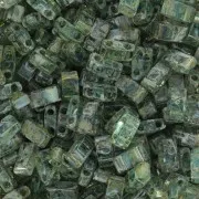 Miyuki Half Tila Beads 5x2.3x1.9mm HTL-4506 - Transparent Sea Foam Picasso x10g