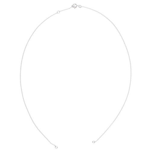 Tour de cou maille forçat pour intercalaire 45 cm avec anneau ouvert Argent 925 x1