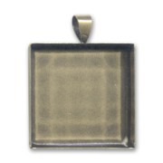 Médaillon pour cabochon 24x24 mm bronze x1|raw }}