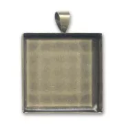 Médaillon pour cabochon 24x24 mm bronze x1