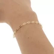 Chaîne maille rectangle ovale limée 2.7 mm - Plaqué Or 3 microns x50cm