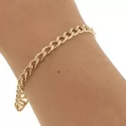 Chaîne maille Gourmette 4.9 mm - Plaqué Or 3 microns x50cm