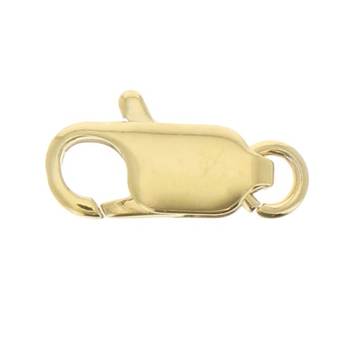 Fermoir mousqueton 14 mm avec anneau ouvert - Plaqué Or 3 microns x1