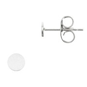 Boucles d'oreilles ronde pour cabochon 4 mm - Argent 925 x2