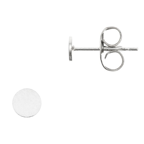 Boucles d'oreilles ronde pour cabochon 4 mm - Argent 925 x2
