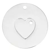Pendentif coeur séparable original pour couple ou amis - Acier inoxydable
