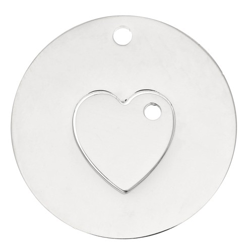 Pendentif coeur séparable original pour couple ou amis - Acier inoxydable