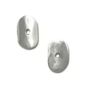 Coupelle irrégulière 16x11 mm Placage Argent fin vieilli x1