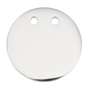 Pendentif rond double trou à graver 21 mm - Acier inoxydable x1
