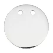 Pendentif rond double trou à graver 21 mm - Acier inoxydable x1