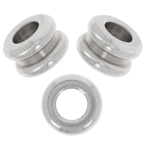 Perle gros trou 5x7 mm - Acier inoxydable 304 x1