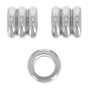 Perle gros trou 7x8 mm - Acier inoxydable x1