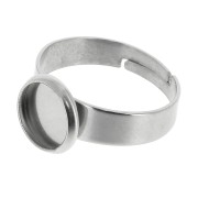 Bague serti réglable pour cabochon fond plat 8 mm en Acier inoxydable 304 x1|raw }}