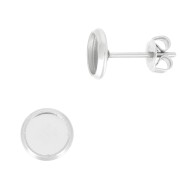 Clous d'oreilles pour cabochon fond plat 6 mm - Acier inoxydable x2