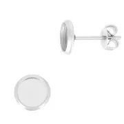 Clous d'oreilles pour cabochon fond plat 6 mm - Acier inoxydable x2