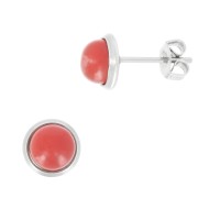 Clous d'oreilles pour cabochon fond plat 6 mm - Acier inoxydable x2