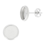 Clous d'oreilles pour cabochon fond plat 8 mm - Acier inoxydable 304 x2|raw }}