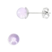 Clous d'oreilles pour perles semi-percées 6 et 8 mm - Acier inoxydable x2