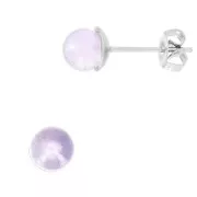 Clous d'oreilles pour perles semi-percées 6 et 8 mm - Acier inoxydable x2