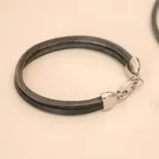 Fermoir mousqueton avec trou 15 mm pour lacet 7 mm - Acier inoxydable x1