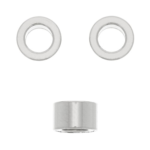 Perle rondelle Heishi - disque plat gros trou 8x5 mm - Acier inoxydable x1