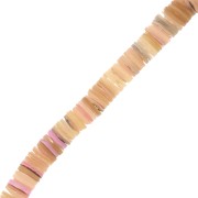 Perles rondelles Heishi nacre teintée 5 mm - Beige rosé x62cm