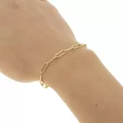 Chaîne maille Rectangle 4 mm en Acier inoxydable 316L Doré x50cm