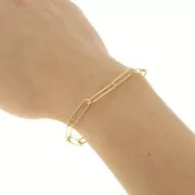 Chaîne maille Rectangle 5 mm - Acier inoxydable 304 Doré x50cm