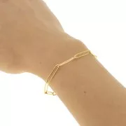 Chaîne maille Rectangle allongé 4 mm en Acier inoxydable 304 Doré x50cm